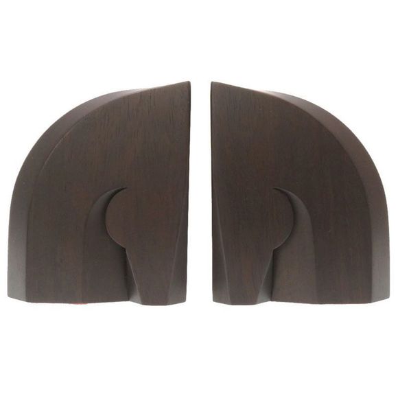 Hermes Bookends Set Wood Taurillon H Brown Rouge H Book Stand 0110 Hermes - Picture 1 of 5